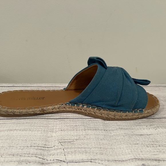 OLIVIA MILLER Women's Blue Knotted Slide Sandals/suze 9 - Picture 4 of 10